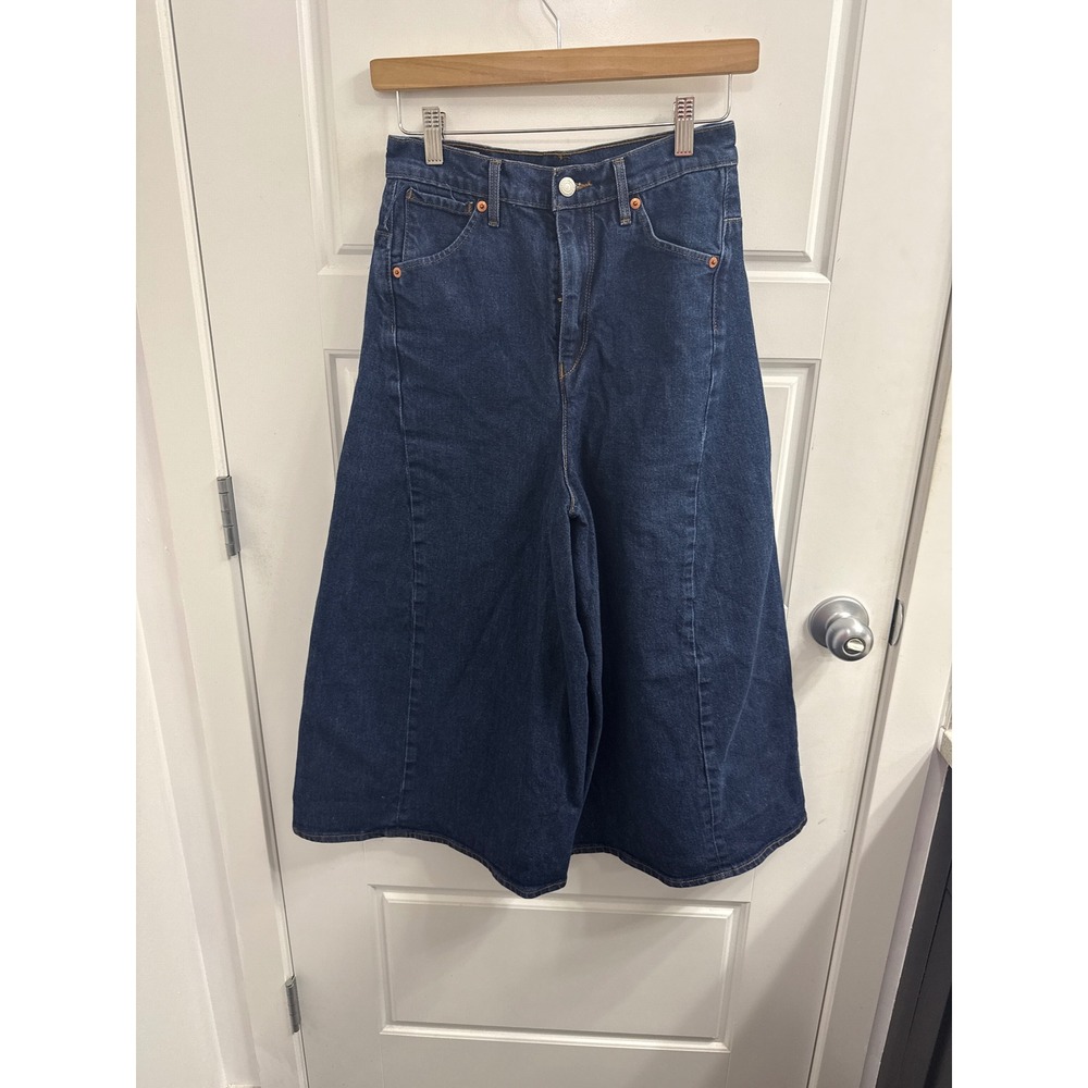 Levis Engineered Jeans LEJ Wide Leg Culotte Denim Pants Indigo Blue High Rise